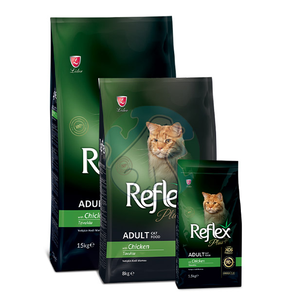 غذای گربه بالغ با طعم مرغ reflex plus 1.5kg